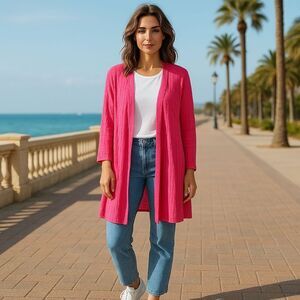 Cathrine Malandrino Pink Open Front Cardigan Sweater